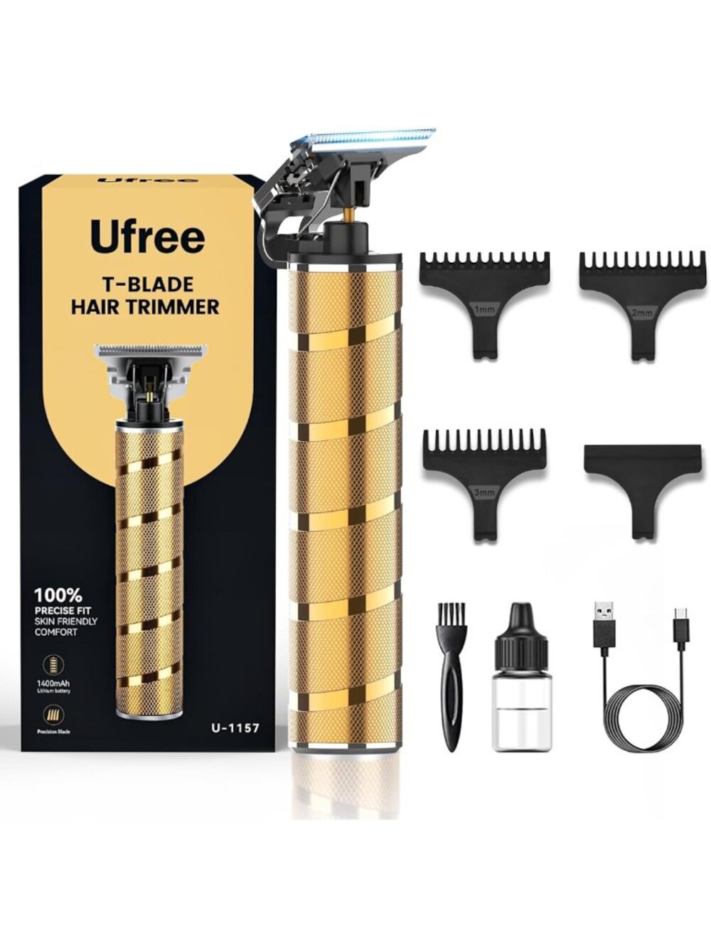 Professional Beard & Hair Trimmer for Men | Electric Razor, T Blade Edger